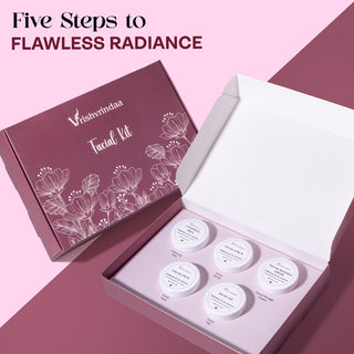 Vrishvrindaa Facial Kit – Brightening, De-Tan & Even Tone, 5-Piece Skincare Kit