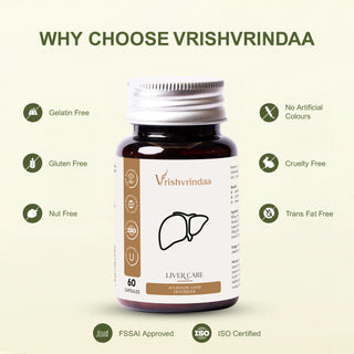 Vrishvrindaa Liver Care Capsules - Natural Support for Liver Health (60 Capsules)