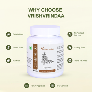 Vrishvrindaa Triphala Tablets for digestive health Ayurvedic Detox  Triphala 60 Tablets for wellness