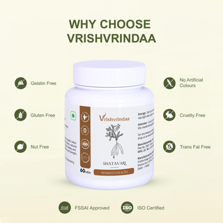 vrishvrindaa Shatavari Tablets for Women’s Health | Natural Hormonal Balance & Reproductive Support