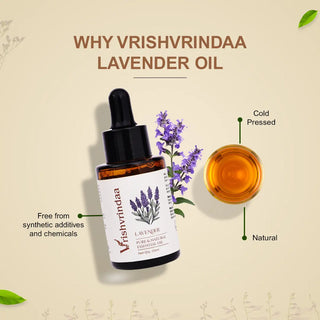 VrishVrindaa Lavender Oil 25ml | Essential Oil for Relaxation, Skin, and Hair Care