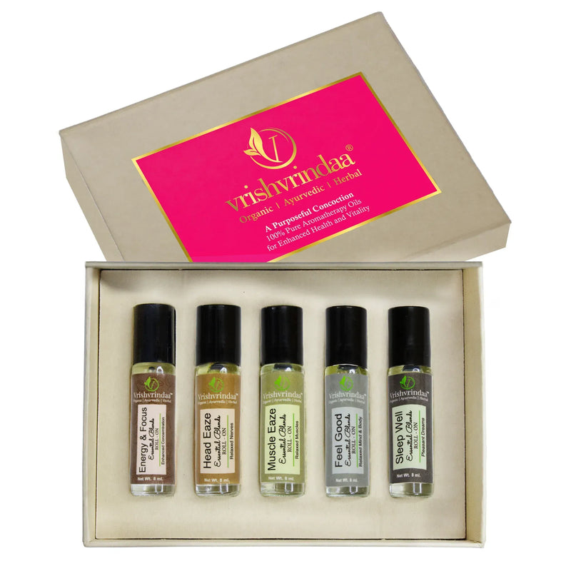 Vrishvrindaa Aromatherapy Roll On Kit