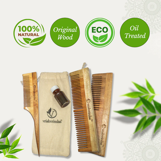 #100# natural neem wooden comb