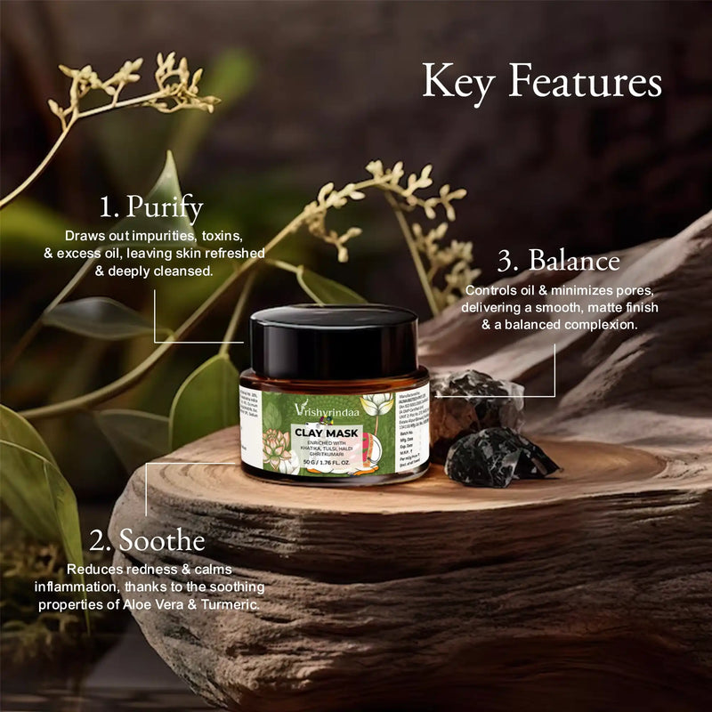 Deep cleansing clay mask for oily and acne-prone skin