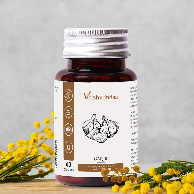 Garlic capsules with high allicin content for overall wellness and cardiovascular support 