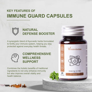 VrishVrindaa Immune Guard Capsules - Natural Immune Support and Antioxidant Supplement - 500mg, 60 Capsules