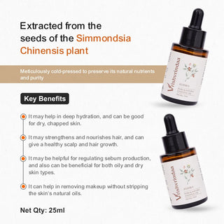 Jojoba oil for dry skin to deeply moisturize and soothe irritation
