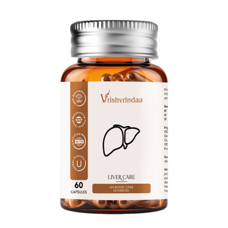 VrishVrindaa Liver Care Capsules - Natural Liver Support and Detox Supplement - 500mg, 60 Capsules