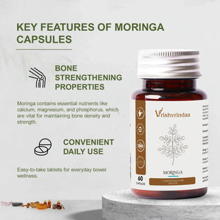 Key features of Vrishvrindaa Moringa Capsules – bone strengthening properties and convenient daily use