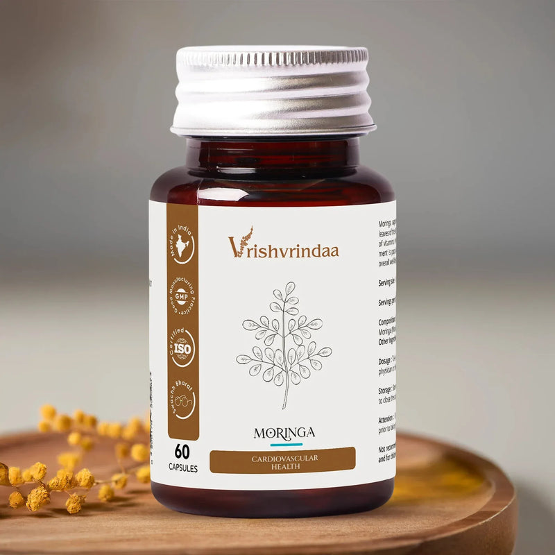 Vrishvrindaa Moringa Capsules for cardiovascular health, GMP and ISO certified, Made in India