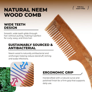 Neem comb for hair fall control strengthens roots and reduces breakage naturally