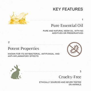 Neem oil benefits for skin include acne reduction, scar fading, oil balancing, and anti-aging