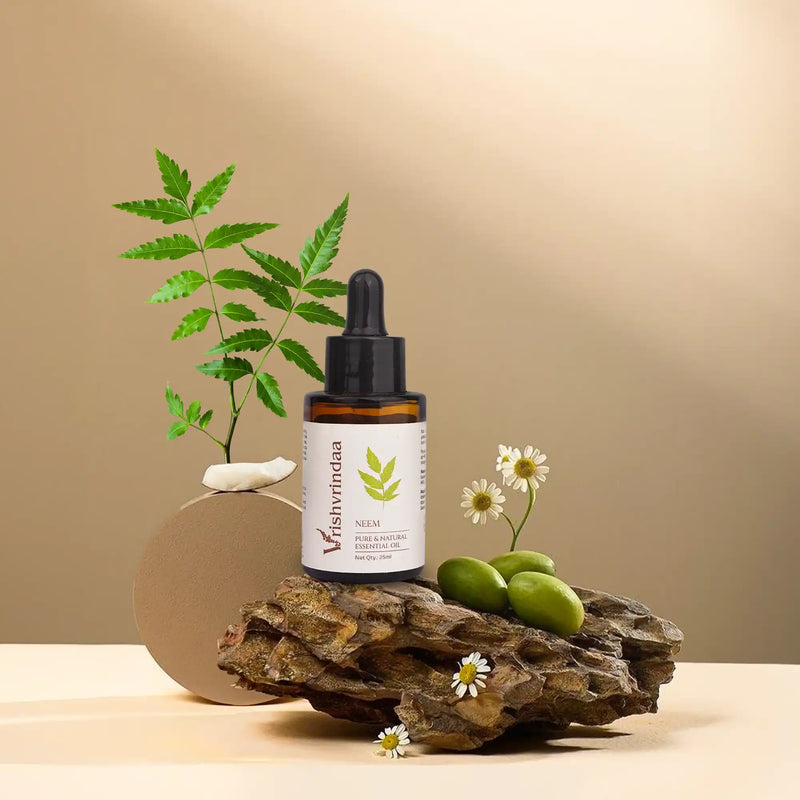 Neem oil for acne treatment with antibacterial and anti-inflammatory benefits
