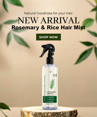 Vrishvrindaa New Arrival Rosemary and Rice Hair Mist that helps grow and strengthen hair naturally.