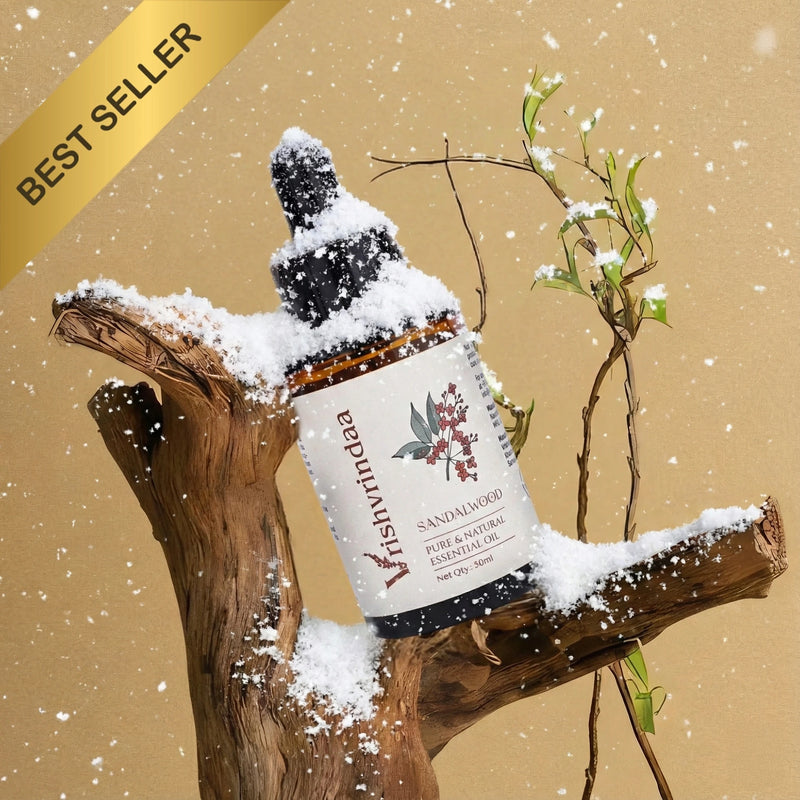 Sandalwood oil for skin soothes inflammation, reduces acne, and promotes even tone 