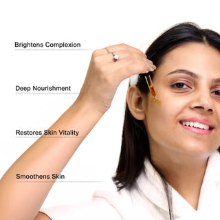 Skin brightening oil with Nalpamaradi and turmeric for radiant body glow