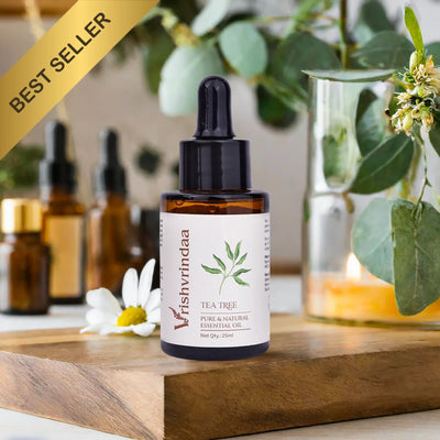 Tea tree oil for acne treatment with antimicrobial properties to reduce pimples and inflammation