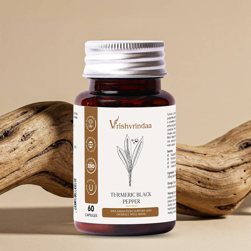 Turmeric black pepper capsules with piperine for enhanced absorption and overall wellness