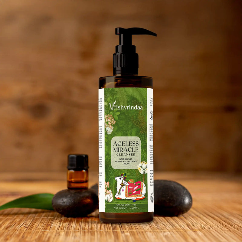 Vrishvrindaa Ageless Miracle Cleanser – Ayurvedic face wash for deep cleansing, glowing, and youthful skin